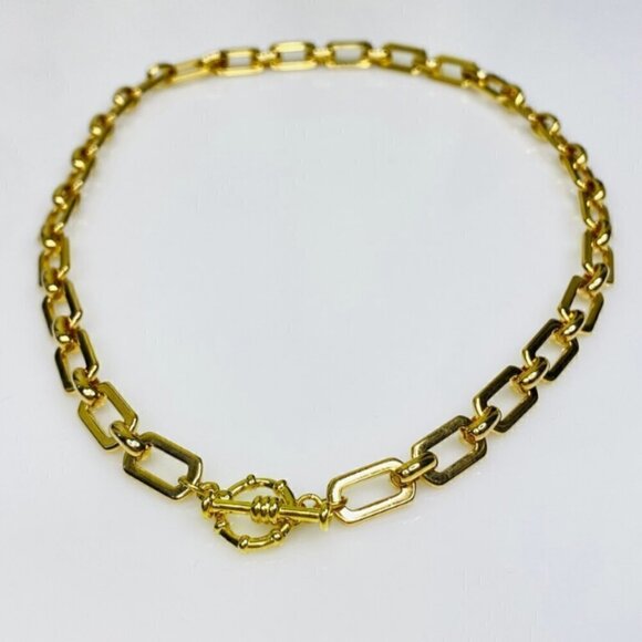 Gold Plated Link Chain Necklace - Picture 1 of 7